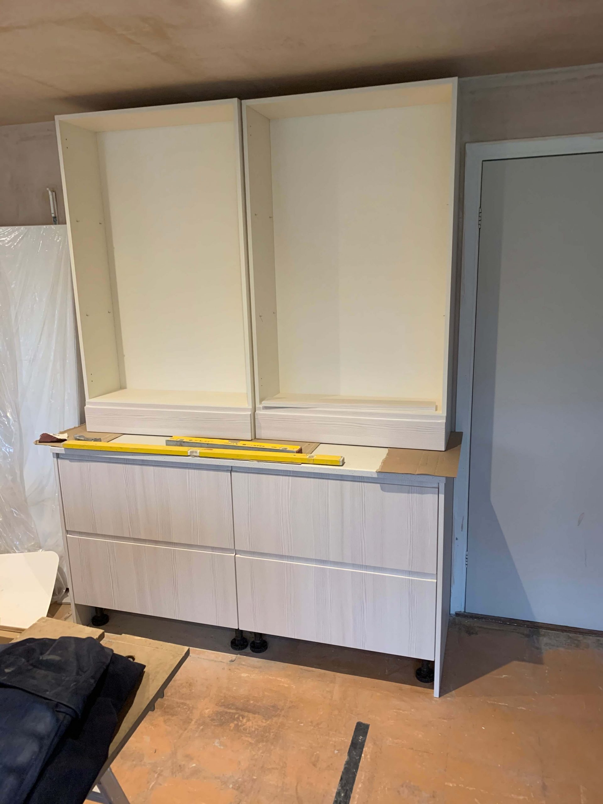 Dresser Cupboards Being Fitted