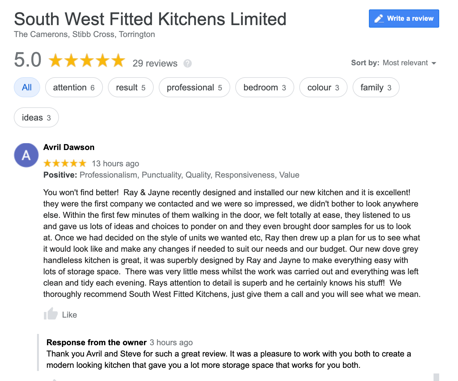 Testimonials And Reviews South West Fitted Kitchens